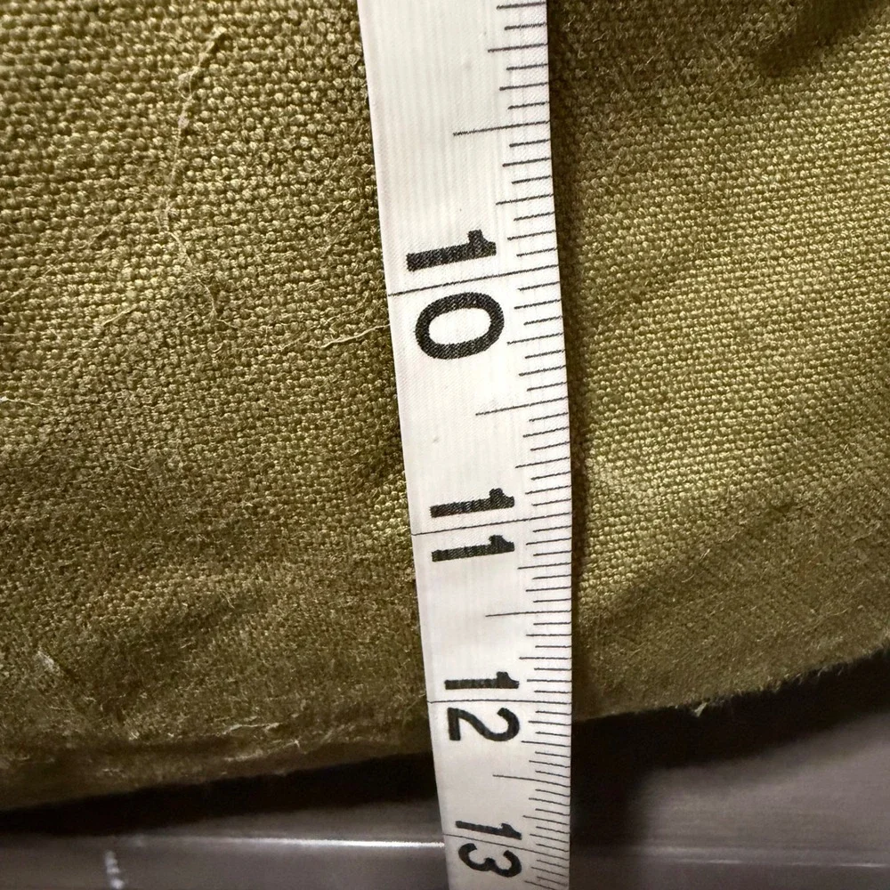 Vtg Military Style Barrel Duffel Bag Large Green Canvas Duffle Travel Camping